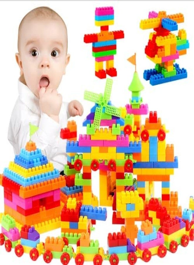 PULSBERY Colorful Building Blocks for Kids - Plastic Small Building Block with Wheels Creative Smart Activity Fun and Learning Train Bricks Blocks Puzzle Assemble Toys, Children Gift Set(200+ Pcs) - Image 2